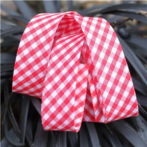 Bias Binding Gingham - Red